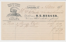 Nota Leeuwarden 1872 - Manufacturen -Dekens - Bedden - Zuivering