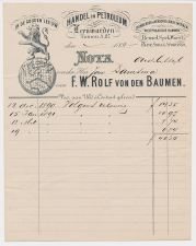 Nota Leeuwarden 1891 - De Gouden Leeuw - Globe - Petroleum      