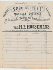 Nota Leeuwarden 1883 - Mantels - Costumes - Broderies - Lingerie