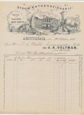 Nota Amsterdam 1878 - Stoom Katoenspinnerij
