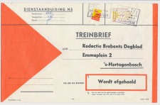 Treinbrief Arnhem - s Hertogenbosch 1968