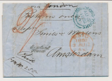 Bradford GB / UK - Amsterdam 1852 - Engeland Franco