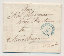 Halfrond-Francostempel Leeuwarden - Harlingen 1845