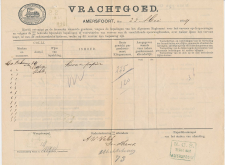 Vrachtbrief Ned. Centraal Spoorweg Maatschappij Amersfoort 1909 