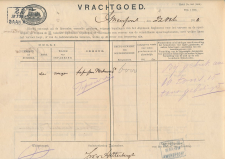 Vrachtbrief Ned. Centraal Spoorweg Maatschappij Amersfoort 1910