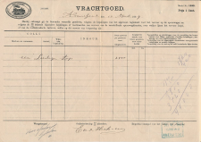 Vrachtbrief H.IJ.S.M. Amersfoort - Den Haag 1909