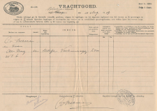 Vrachtbrief H.IJ.S.M. Bloemendaal - Den Haag 1909