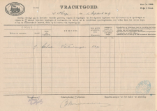 Vrachtbrief H.IJ.S.M. Den Haag - Bloemendaal 1909