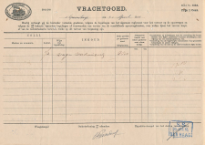 Vrachtbrief H.IJ.S.M. Den Haag - N.C.S. Zeist  1910