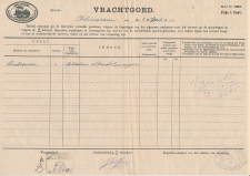 Vrachtbrief H.IJ.S.M. Hilversum - Den Haag 1910