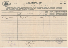 Vrachtbrief H.IJ.S.M. Hoorn - Den Haag 1912