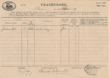 Vrachtbrief H.IJ.S.M. Naarden Bussum - Den Haag 1909