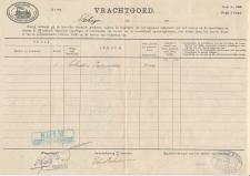 Vrachtbrief H.IJ.S.M. Schagen - Leiden - Oudshoorn 1906 - Etiket