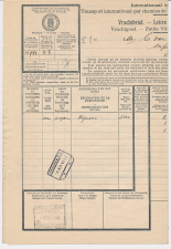 Vrachtbrief N.S. Kruiningen Ierseke - Belgie 1933