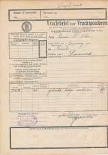 Vrachtbrief N.S. Roosendaal - Purmerend 1936