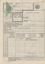 Vrachtbrief N.S. Rotterdam - Belgie 1947 - Etiket Rijksdocument