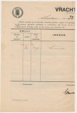 Vrachtbrief Staats Spoorwegen Lochem - Den Haag 1909