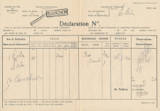 Spoorweg Douane verklaring Gorinchem - Belgie 1930