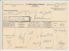 Dienstgeleidebrief N.S. Roosendaal - Belgie 1940