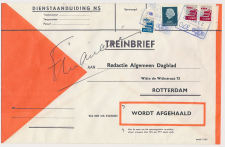 Treinbrief Kruiningen Yerseke - Rotterdam 1967