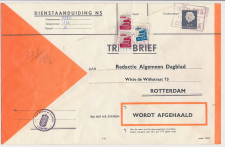 Treinbrief Zevenaar - Rotterdam 1968