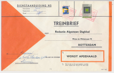 Treinbrief Den Haag - Rotterdam 1970