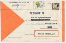 Treinbrief Kruiningen - Rotterdam 1964