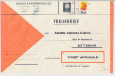 Treinbrief Kapelle Biezelinge - Rotterdam 1968