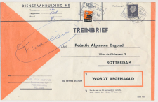 Treinbrief Ede Wageningen - Rotterdam 1966