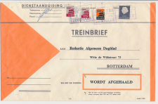 Treinbrief Zevenaar - Rotterdam 1966