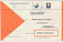 Treinbrief Kruiningen - Rotterdam 1967