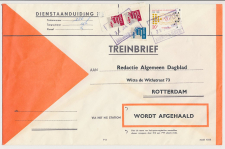 Treinbrief Kruiningen Yerseke - Rotterdam 1968