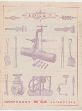 Nota Amsterdam 1885 - Peck & Co. Metaalwaren - Handboor etc.