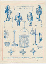 Nota Amsterdam 1909 - Peck & Co. Metaalwaren - Lampen