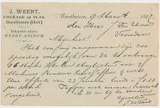 Firma briefkaart Garsthuizen 1907 - Fourage - Vlas