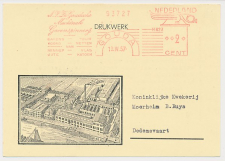 Firma briefkaart Gouda 1957 - Goudsche Machinale Garenspinnerij