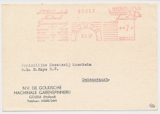 Firma briefkaart Gouda 1957 - Goudsche Machinale Garenspinnerij
