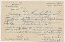 Firma briefkaart Harlingen 1909 - Expediteur - Stoomvaart Agent