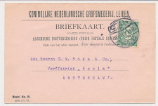 Firma briefkaart Leiden  1910 - Grofsmederij