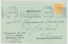 Firma briefkaart Leiden 1925 - Stoomwasscherij De Zon