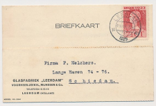 Firma briefkaart Leerdam 1925 - Glasfabriek