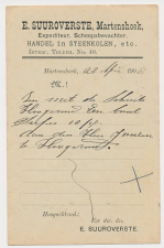 Firma briefkaart Martenshoek 1908 - Expediteur -Steenkolenhandel