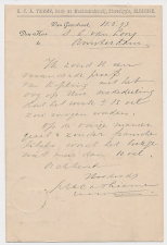 Firma briefkaart Nijmegen 1893 - Boek- Muziekdrukkerij