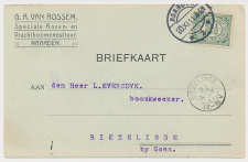 Firma briefkaart Naarden 1911 - Rozen- Vruchtboomencultuur