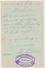 Firma briefkaart Oostwold 1907 - Beurtschipper