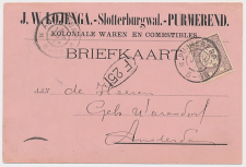 Firma briefkaart Purmerend 1899 - Koloniale waren - Comestibles