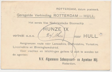 Drukwerk Rotterdam 1918 - Scheepvaart Mij. - Stoomschip Hunze IX