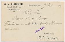 Firma briefkaart Roelofarendsveen 1909 - Brood- Beschuitbakker