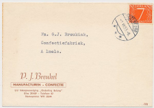 Firma briefkaart Rozenburg 1955 - Manufacturen - Confectie