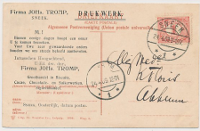 Firma briefkaart Sneek 1909 - Cacao - Chocolade - Sigaren etc.